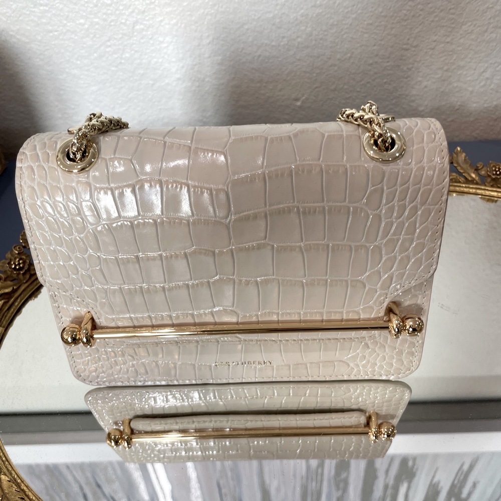 Strathberry East/West Embossed Croc Mini Shoulder Bag